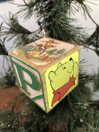 Disney Winnie The Pooh Christmas Ornament Vintage Alphabet Block Tigger