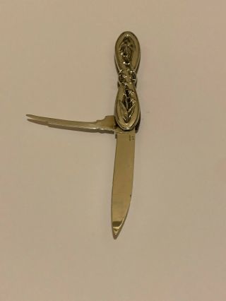 American Coin Silver Lily Of The Valley Folding Knife 1870 