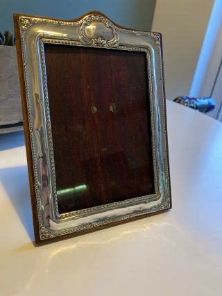 Antique/vintage Solid Silver/wood Photo/picture Frame,