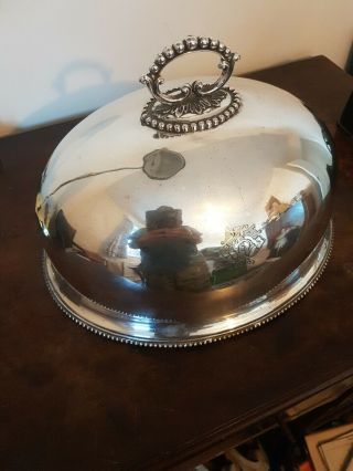 Large Antique Silver Plate Meat Dome/cover.