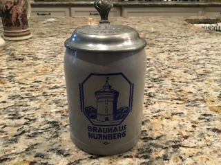 Vintage Brauhaus Nurnberg.  5 Liter Lidded Stoneware Beer Stein Mug