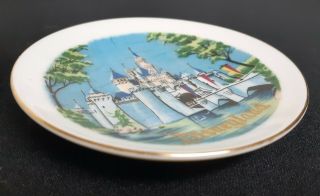 Miniture Vintage Disneyland Castle Souvenir Plate Walt Disney Productions Japan 3