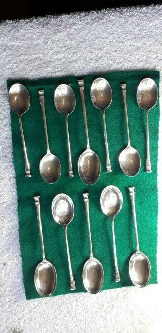 Antique Cased Set Of 6 Silver Tea Spoons & 6 Coffee Spoons,  107g