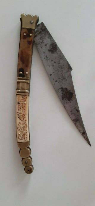 Antique France 19 Century Large 41cm Navaja Folding Knife