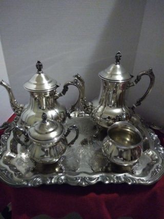 Vintage Towle - Silver Plated Coffee/tea Set With Large Tray