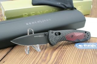 Benchmade 586 - 141 Gold Class Mini - Barrage Assisted M390 Blade Carbon Fiber Han