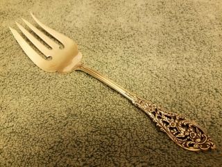 Reed & Barton Sterling Silver Florentine Lace 9 " Cold Meat Serving Fork Excelnt
