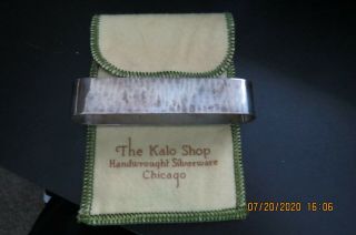 Vtg Chicago Sterling Silver Kalo Hand Wrought Napkin Ring With Pouch