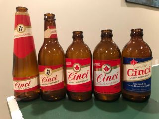 Vintage Cinci Cream Lager Beer Bottles,  3 Stubby Bottles
