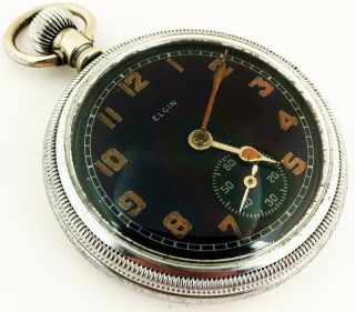 Vintage Ww2 Elgin Military Pocket Watch
