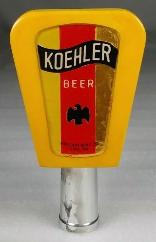 Old Koehler Beer Tap Knob Erie Brewing Co.  Pennsylvania Pa Bakelite Handle Ball