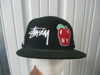 Vintage Stussy Sewn Logo Snapback Hat Cap York Los Angeles Tokyo London