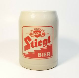 Salzburger Stiegl Bier 0.  5l Stoneware Beer Mug Stein Austria Germany,  Vgc