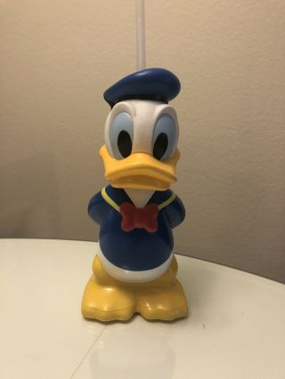 Vintage Donald Duck Cup Supper With Hat Lid And Straw Disney Parks Disneyland