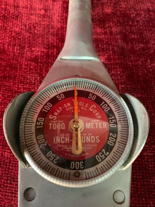 Vintage 1980’s Snap On Torq O Meter Torque Wrench / TEI - 25 / 0 - 300 Inch Pounds 2