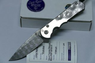 Chris Reeve Large Sebenza 25 Devin Thomas Raindrop Stainless Damascus Knife Rare