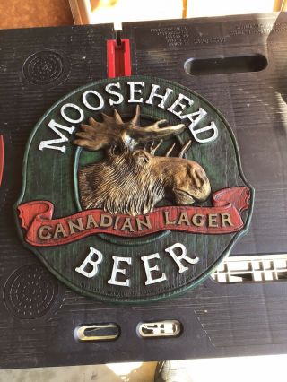Moosehead Beer Canadian Lager Sign 3d Faux Wood Wall Ad Great For Man Cave