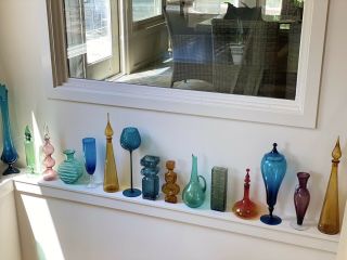 Greenwich Flint Craft Vintage/MCM Handblown Glass Vase Amber 3