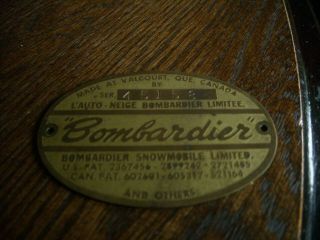 1960s Vintage Bombardier Ski Doo Snowmobile Id Tag Serial
