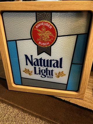 Anheuser Busch Natural Light Beer Vintage Plastic Sign For Window