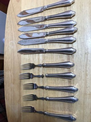 Solid Silver Fish Knives And Forks