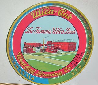 Vintage Advertising Utica Club Beer Tray West End Brewing Utica York
