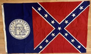Vintage Georgia State Flag— 34x56 Cotton
