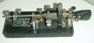 Vintage E.  F.  Johnson Speed - X 114 - 520 Semi - Automatic Telegraph Key