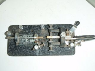 Vintage E.  F.  Johnson Speed - X 114 - 520 Semi - Automatic Telegraph Key 3