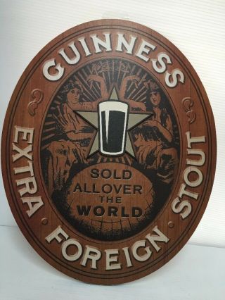 Guinness Beer Extra Foreign Stout Oval Wall Decor Sign All Over The World