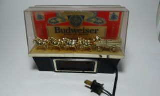 Vintage Budweiser Clydesdale Horses Beer Tavern Bar Digital Clock Bud