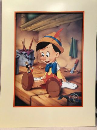 Walt Disney " Pinocchio " Exclusive Commemorative Lithograph 1993.  Cond.