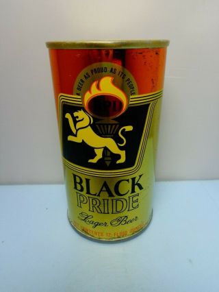 Black Pride Lager Straight Steel Pull Tab Beer Can 43 - 2 West Bend,  Wisconsin