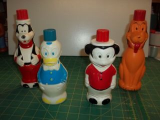 Vintage Walt Disney Soaky Bath Toys Goofy,  Mickey Pluto,  Donald Duck