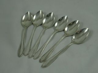 Set X 6 Art Deco Silver Tea Spoons,  1947,  88gm