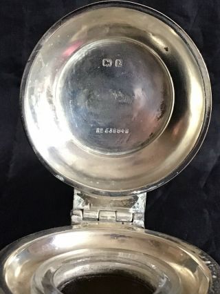 Silver Bell shaped Inkwell marked Z for Zimmerman with glass Liner 190gr.  Gross 3