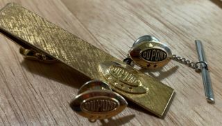 Vtg E.  I.  Dupont Service Award Tie Clip Bar & 2 Service Pins