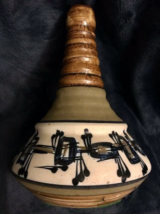 Vintage Harsa Israel Pottery Stoneware Hand Painted Vase 10” Signed