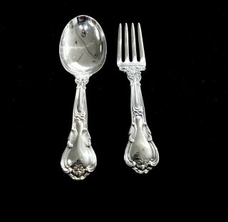 Vintage Sterling Silver Chantilly Baby Fork And Spoon Set Of 2
