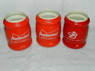 Vintage - Budweiser Beer Can Coozie Cooler Holder - 3 Koozie Coolers
