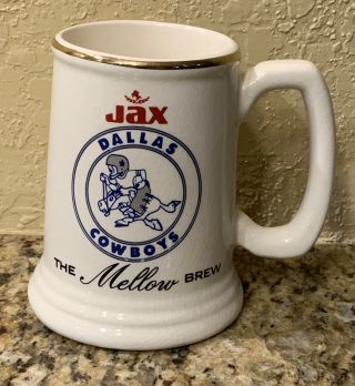 1960’s Jax Beer Dallas Cowboys Football Mug - Orleans Louisiana