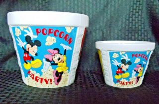 Disney Ceramic Popcorn Party Bowls Mickey Minnie Goofy Pluto Donald Duck Daisy