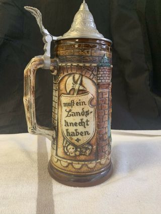 Rare Vintage Gerzit Gerz Lidded Beer Stein West Germany
