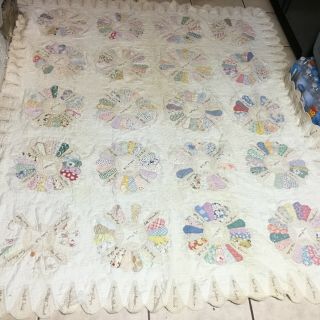 Vintage Hand Made Quilt 86 " X 72 "