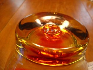 Vintage Blenko Art Glass Tangerine Red Amberina Vase Joel Myers Design 3