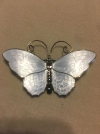 Vintage David Anderson Norway Sterling Silver Enamel Butterfly Brooch Pin