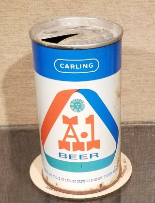 1965 A - 1 Steel Fan Tab Pull Tab Beer Can Carling Brewing Phoenix Arizona