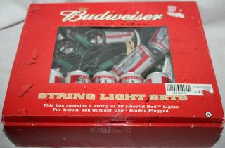Budweiser Beer Can String Light Set of 20 LIghts 2