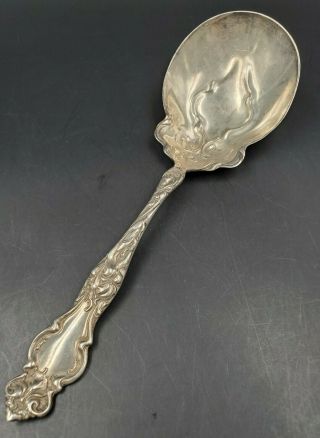 Antique Rw & S Wallace Sterling Silver Eton 1902 Pattern Berry Serving Spoon 9 "