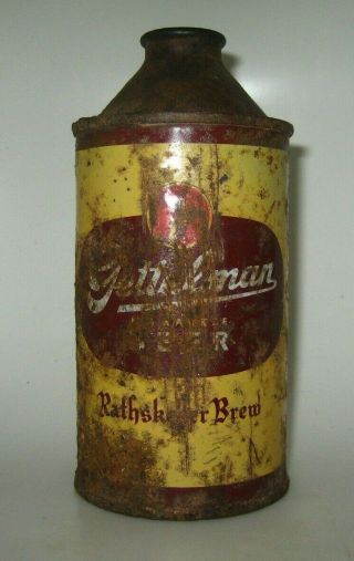 Old Gettelman " Rathskeller " Cone Top Beer Can Milwaukee,  Wisconsin Irtp